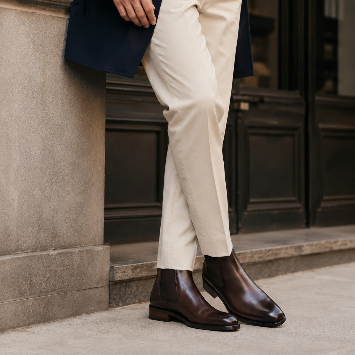 Noble Chaussure Bottine Homme Cuir Bottine Mi Haute Homme