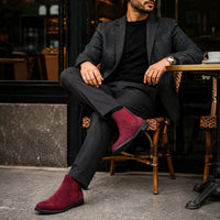 Noble Chaussure Bottine Homme Cuir Bottine Rouge Homme