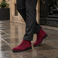 Noble Chaussure Bottine Homme Cuir Bottine Rouge Homme