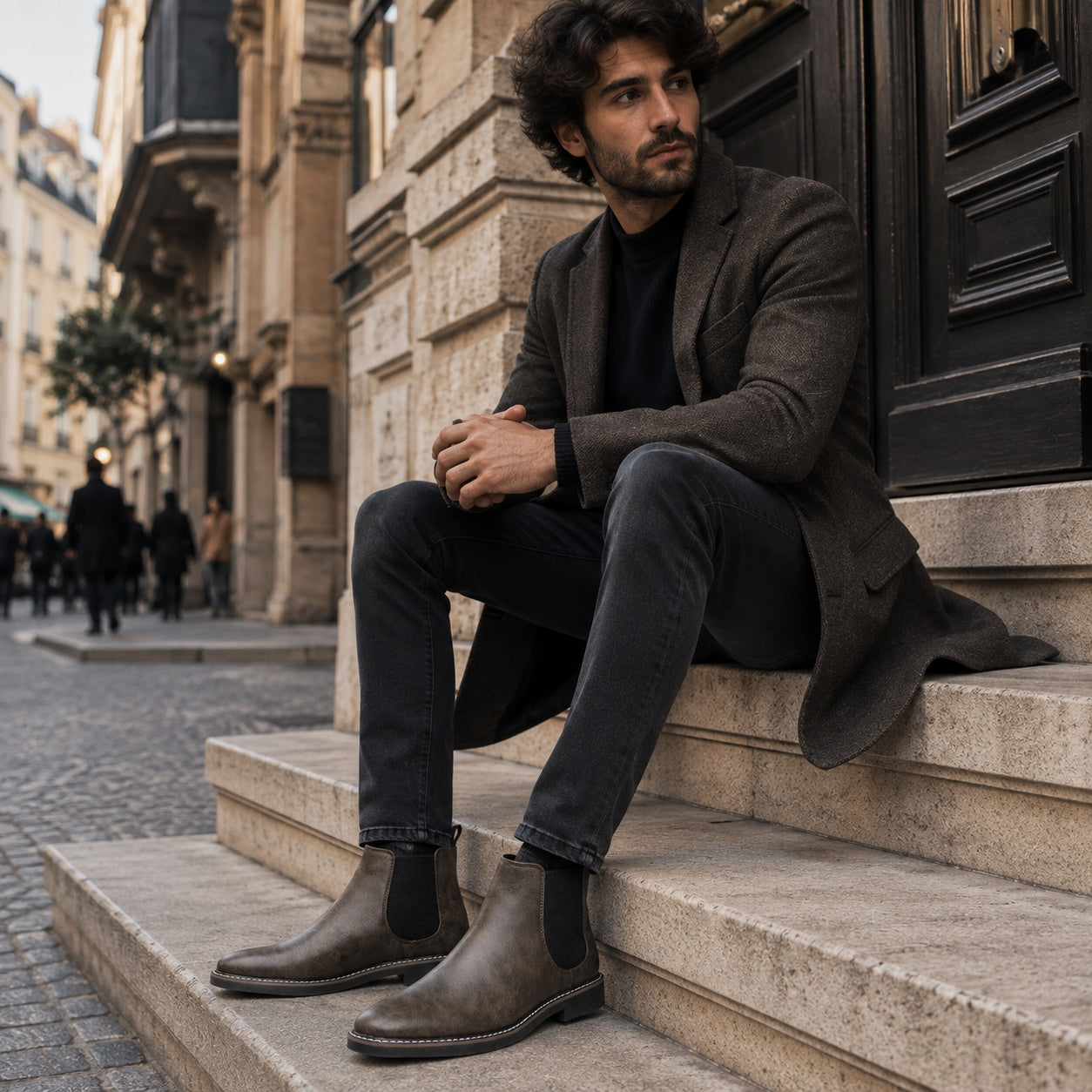 Noble Chaussure Bottine Homme Cuir Bottines Brunes Homme