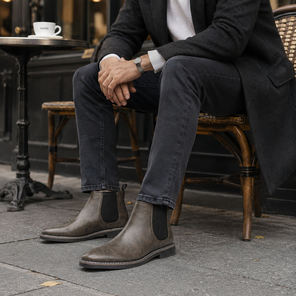 Noble Chaussure Bottine Homme Cuir Bottines Brunes Homme