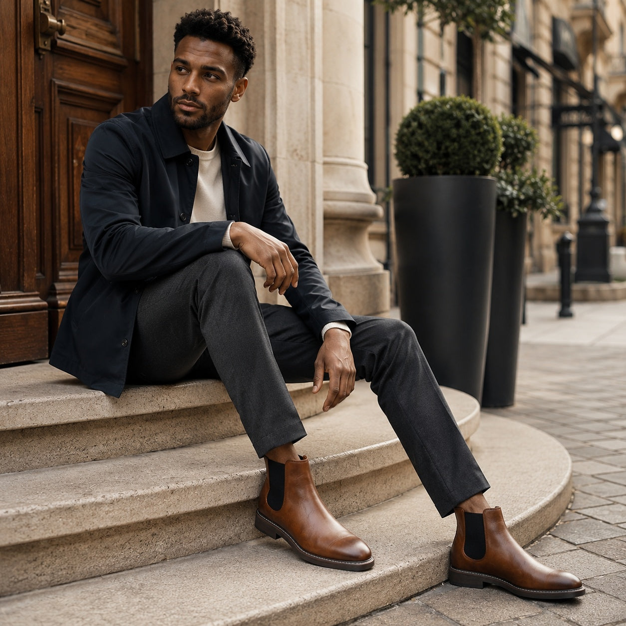 Noble Chaussure Bottine Homme Cuir Bottines Chelsea Homme Cuir Marron