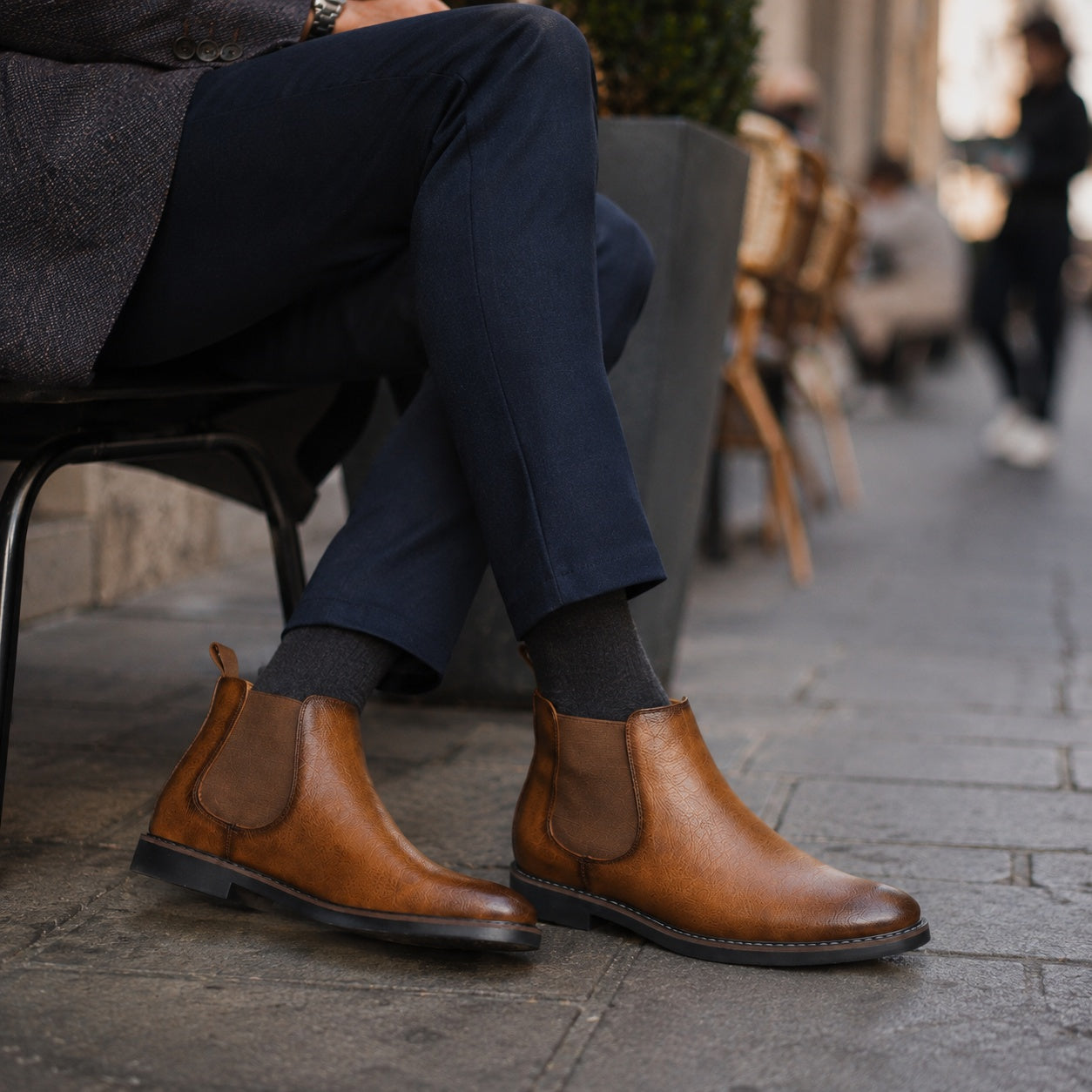 Noble Chaussure Bottine Homme Cuir Bottines Cognac Homme