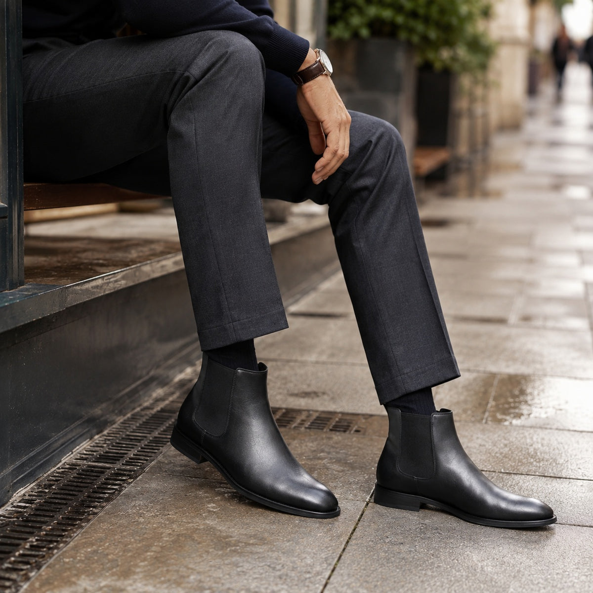 Noble Chaussure Bottine Homme Cuir Bottines De Ville Homme