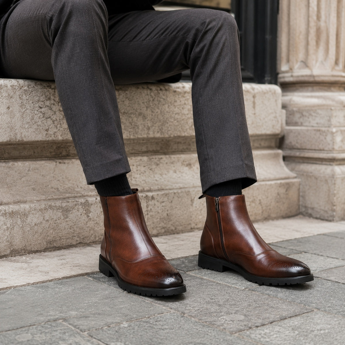 Noble Chaussure Bottine Homme Cuir Bottines Et Boots Homme