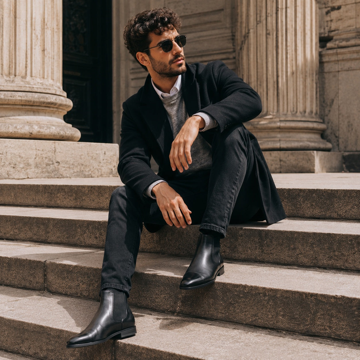 Noble Chaussure Bottine Homme Cuir Bottines Habillé Homme
