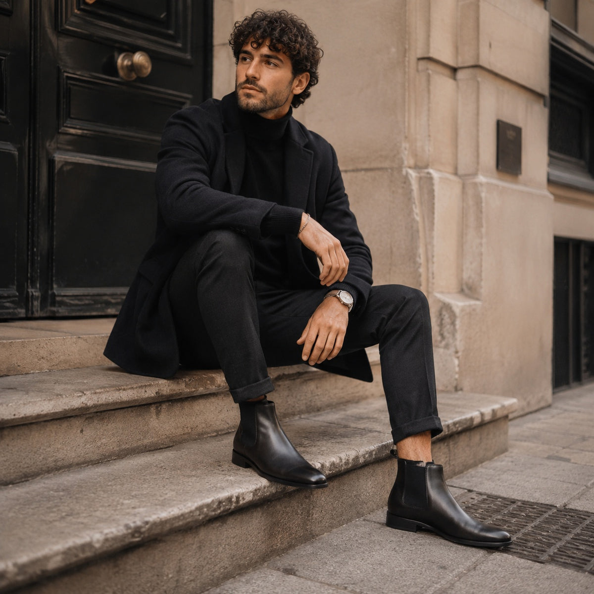 Noble Chaussure Bottine Homme Cuir Bottines Habillées Homme