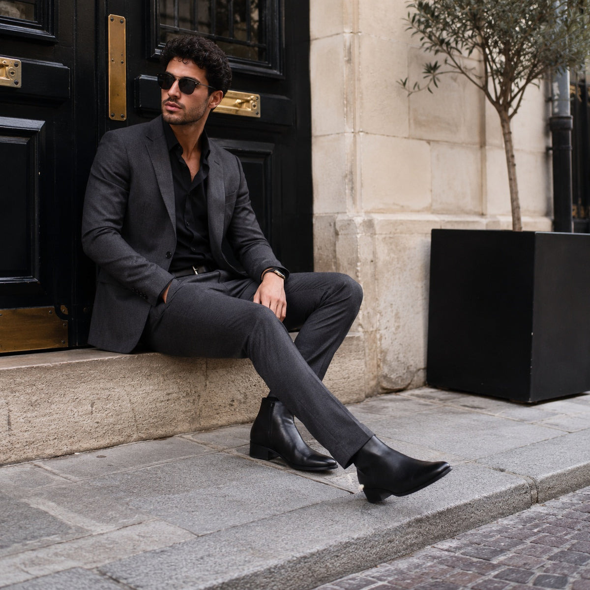 Noble Chaussure Bottine Homme Cuir Bottines Homme Bout Pointu