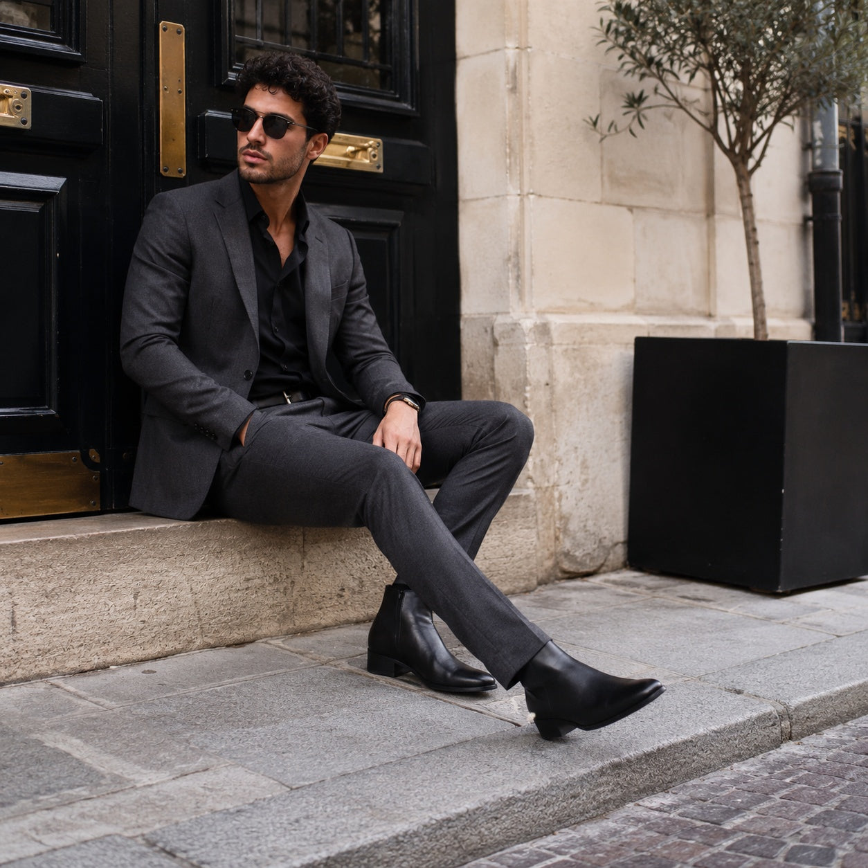 Noble Chaussure Bottine Homme Cuir Bottines Homme Bout Pointu
