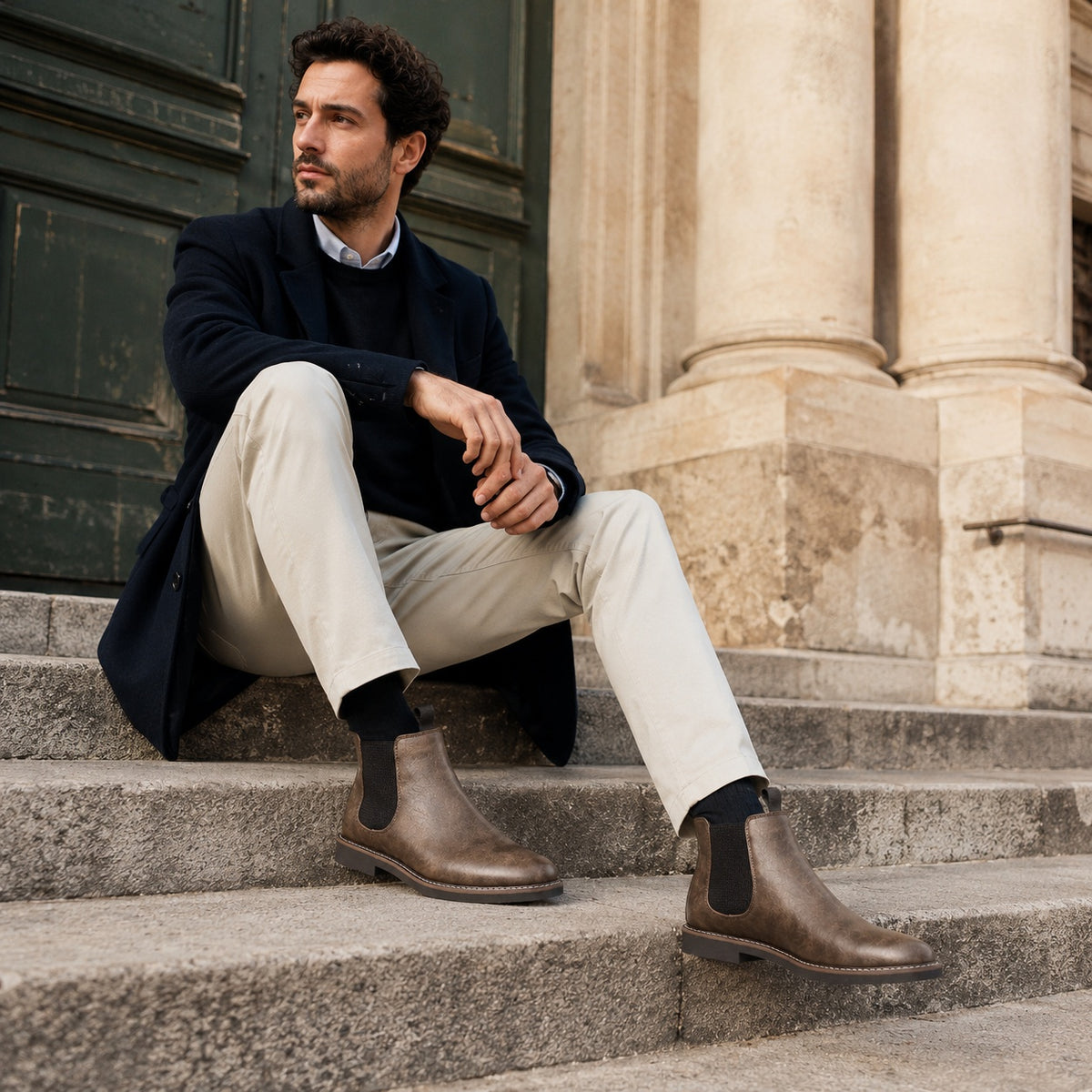 Noble Chaussure Bottine Homme Cuir Bottines Homme Camel Cuir