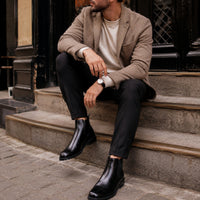 Noble Chaussure Bottine Homme Cuir Bottines Noires Hommes
