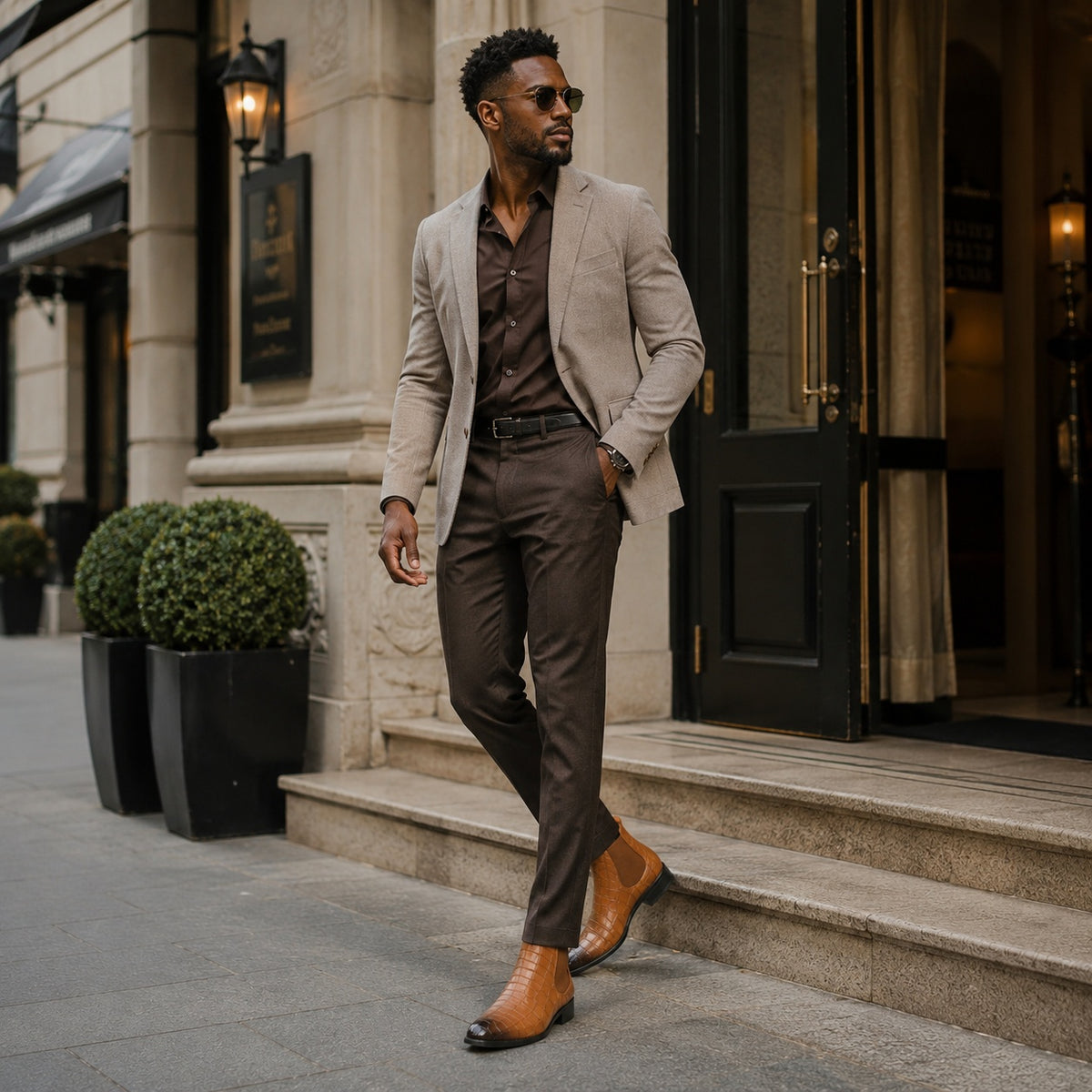 Noble Chaussure Bottine Homme Daim Bottine Marron Daim Homme