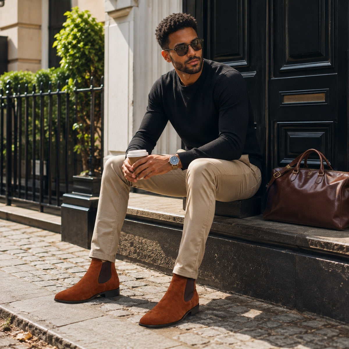 Noble Chaussure Bottine Homme Daim Bottines Chelsea Homme Daim Marron