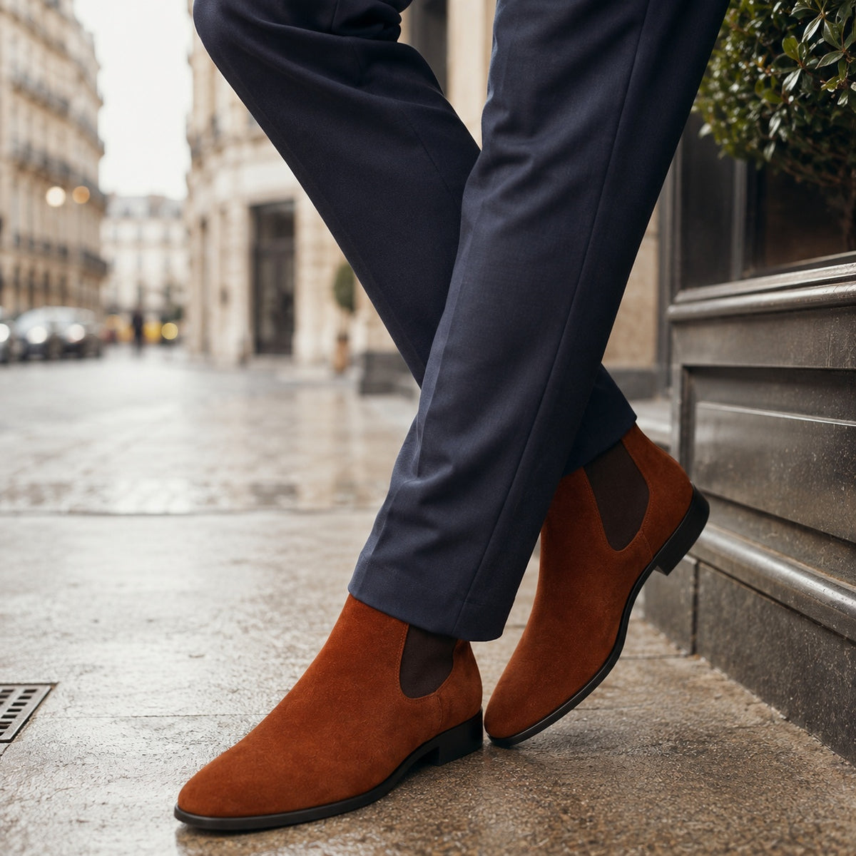 Noble Chaussure Bottine Homme Daim Bottines Chelsea Homme Daim Marron