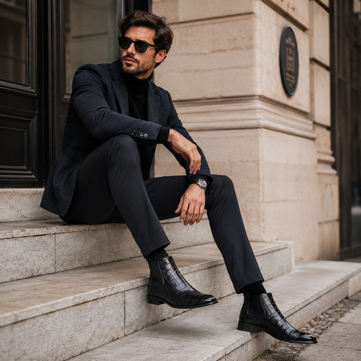 Noble Chaussure Bottine Homme Daim Bottines Chelsea Homme Daim Noir