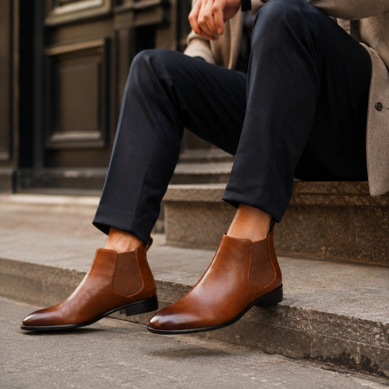 Noble Chaussure Bottine Homme Daim Bottines Daim Camel Homme