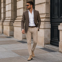 Noble Chaussure Bottine Homme Daim Bottines En Daim Beige Homme