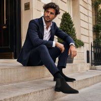 Noble Chaussure Bottine Homme Daim Bottines En Daim Noir Homme