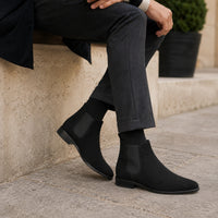 Noble Chaussure Bottine Homme Daim Bottines En Daim Noir Homme