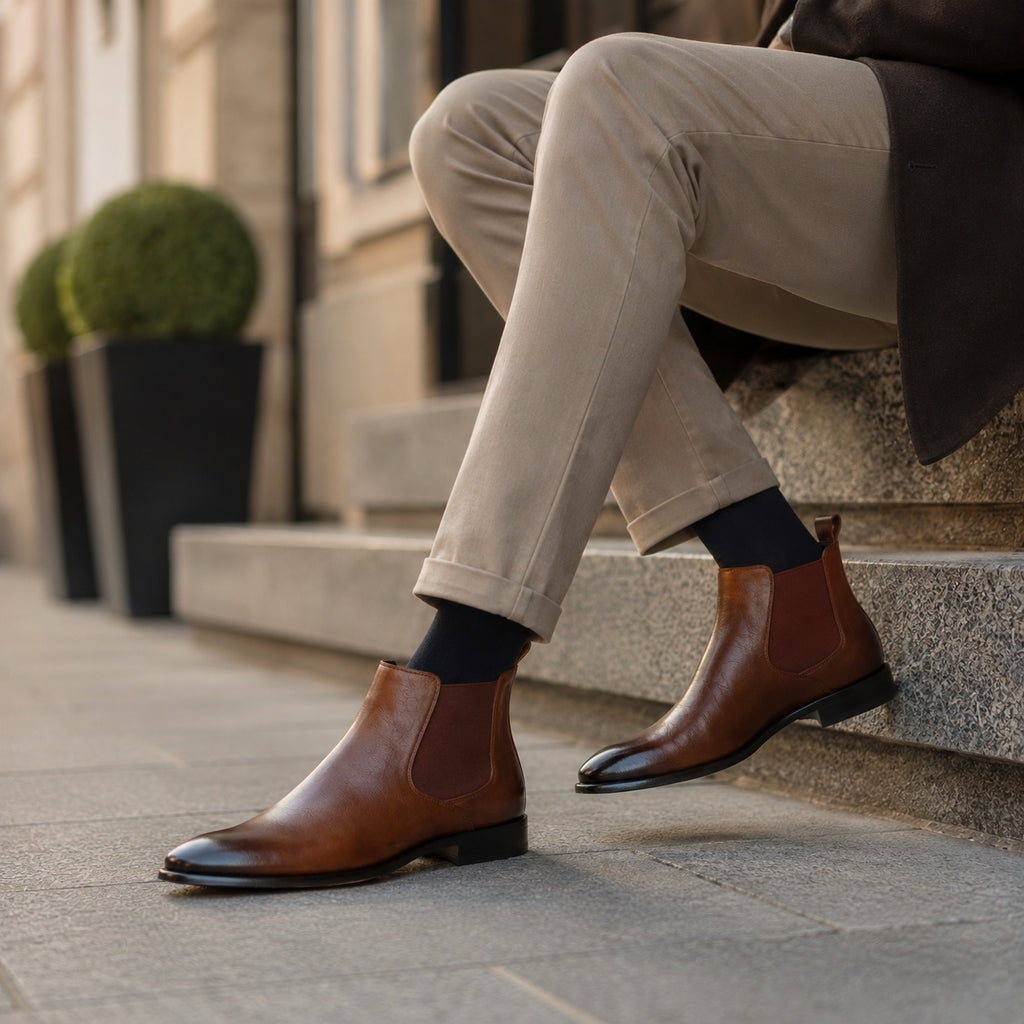 Noble Chaussure Bottine Homme Daim Bottines Homme Camel Daim