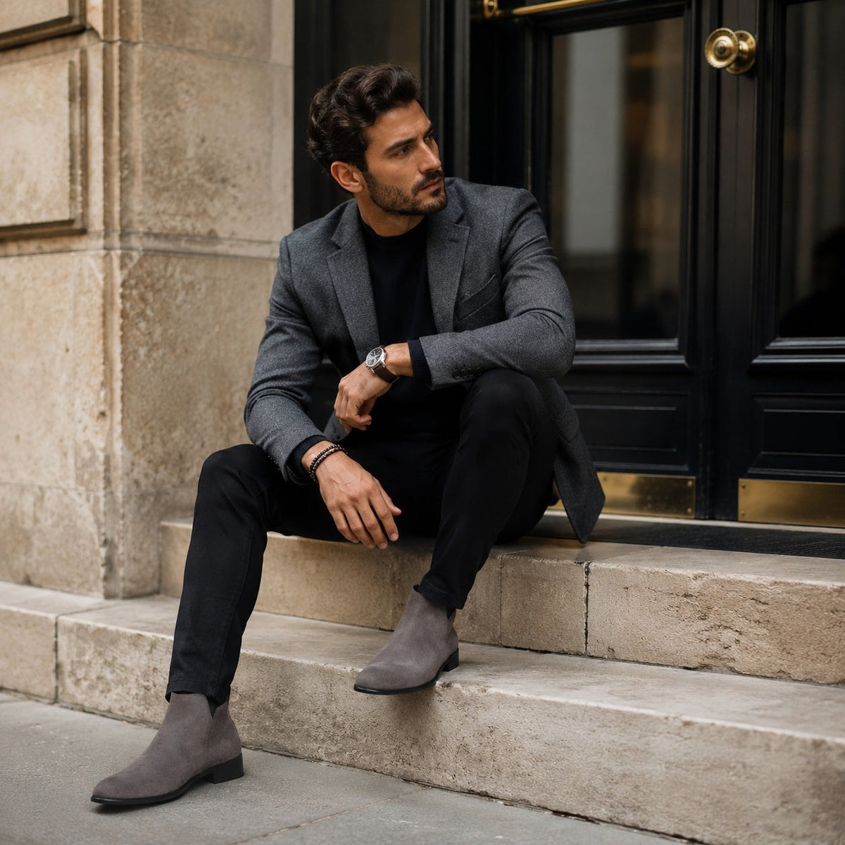 Noble Chaussure Bottine Homme Daim Bottines Homme Daim Gris