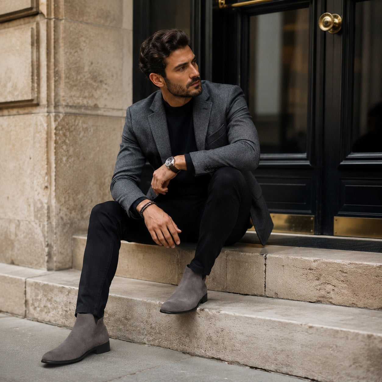 Noble Chaussure Bottine Homme Daim Bottines Homme Daim Gris