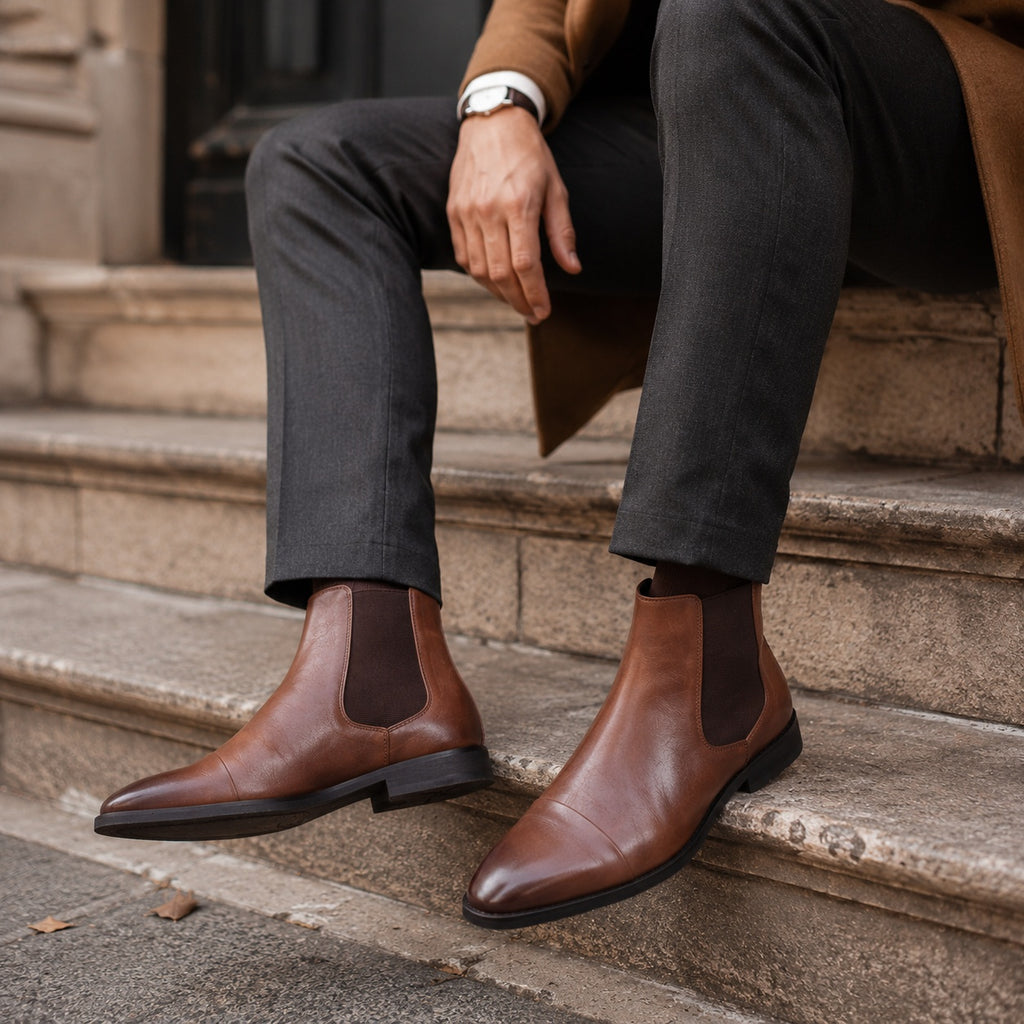 Noble Chaussure Bottine Homme Marron Bottines Marrons Homme