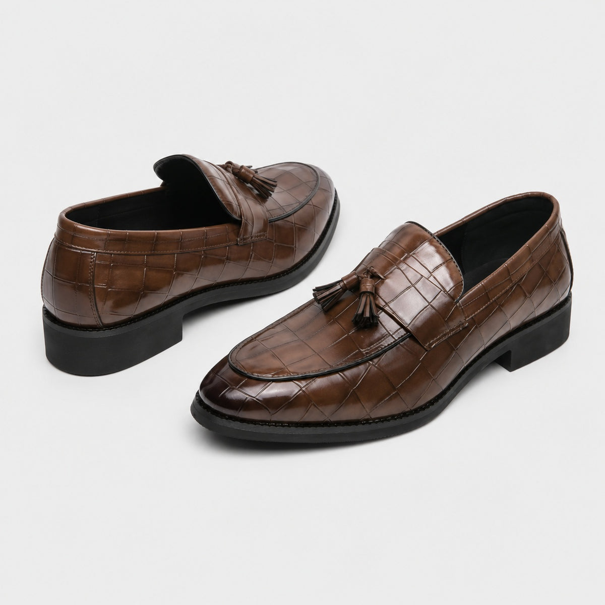 Noble Chaussure Mocassin Homme À Gland Mocassin À Gland Croco