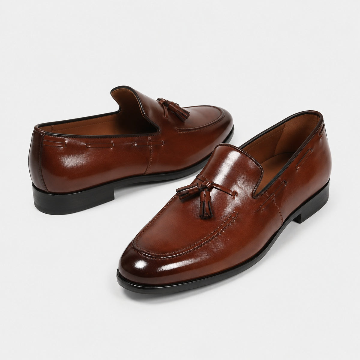 Noble Chaussure Mocassin Homme À Gland Mocassin À Gland Homme Marron