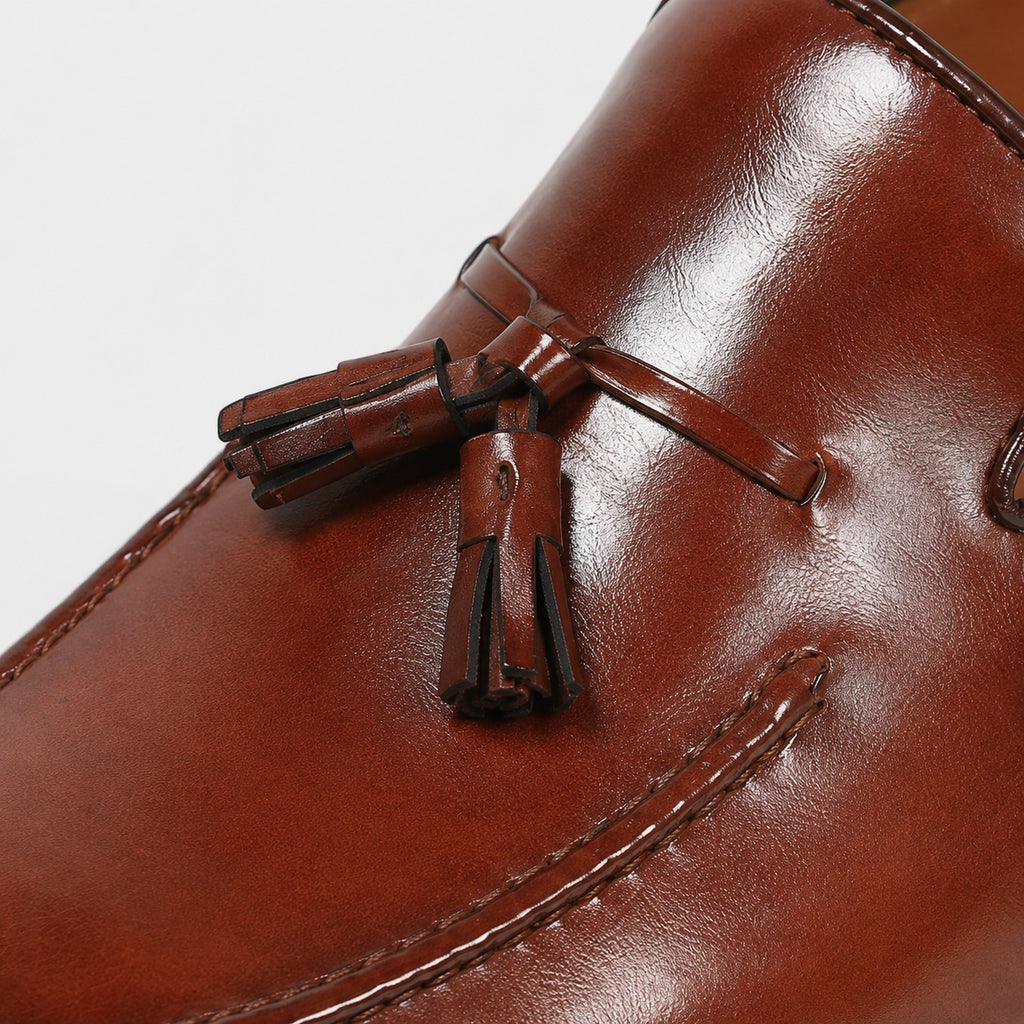 Noble Chaussure Mocassin Homme À Gland Mocassin À Gland Homme Marron