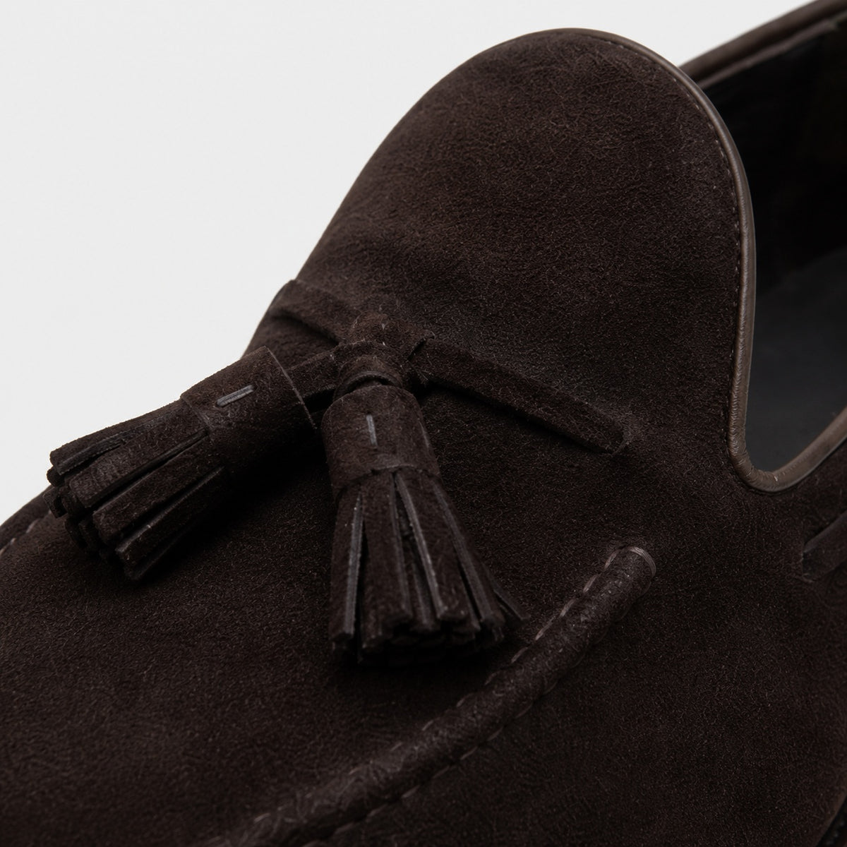 Noble Chaussure Mocassin Homme À Gland Mocassin En Dain À Gland Noir Foncé Talon Homme