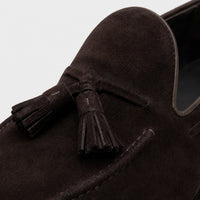 Noble Chaussure Mocassin Homme À Gland Mocassin En Dain À Gland Noir Foncé Talon Homme