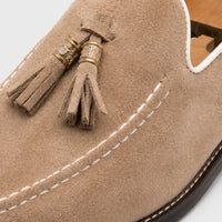 Noble Chaussure Mocassin Homme À Gland Mocassin Homme Daim Beige À Glands Élégant