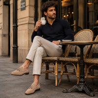 Noble Chaussure Mocassin Homme À Gland Mocassin Homme Daim Beige À Glands Élégant