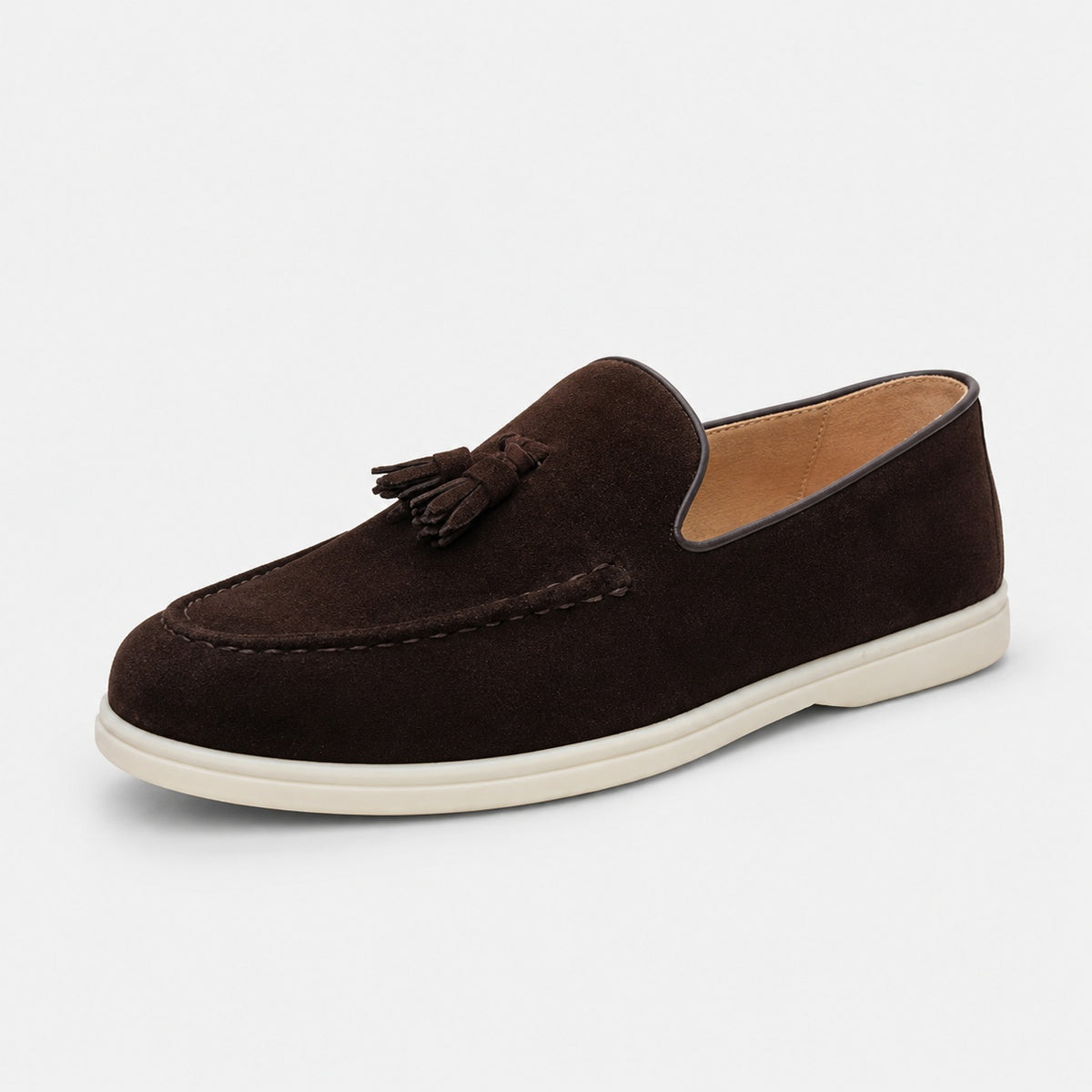 Noble Chaussure Mocassin Homme À Gland Mocassin Homme Daim Marron À Gland
