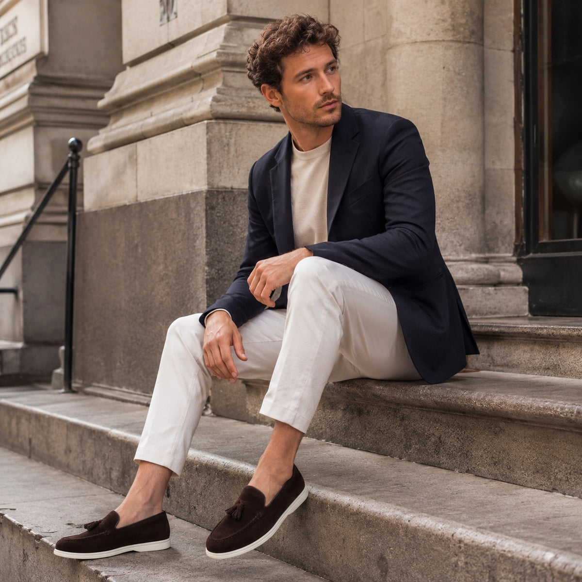Noble Chaussure Mocassin Homme À Gland Mocassin Homme Daim Marron À Gland