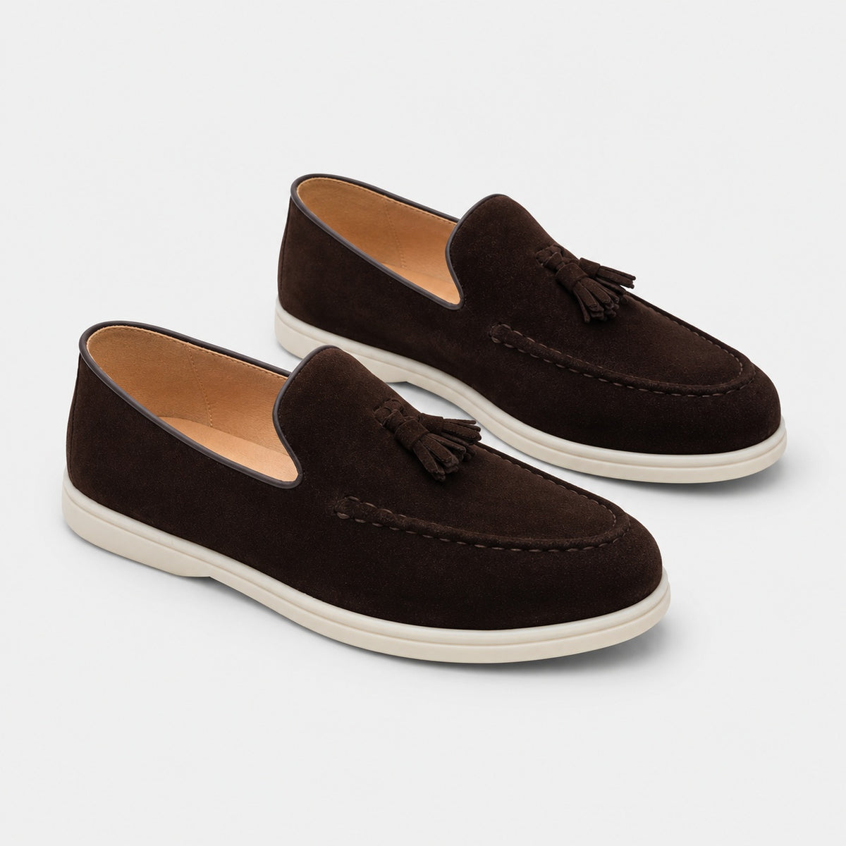 Noble Chaussure Mocassin Homme À Gland Mocassin Homme Daim Marron À Gland