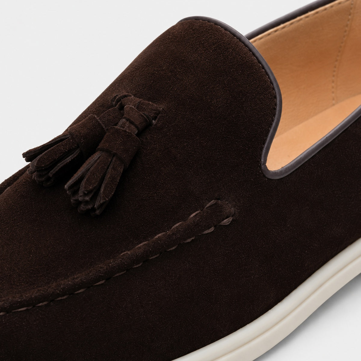 Noble Chaussure Mocassin Homme À Gland Mocassin Homme Daim Marron À Gland