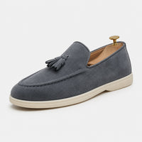 Noble Chaussure Mocassin Homme À Gland Mocassin Homme Gris À Gland En Daim