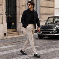 Noble Chaussure Mocassin Homme À Gland Mocassin Homme Noir Et Blanc À Glands Compensé