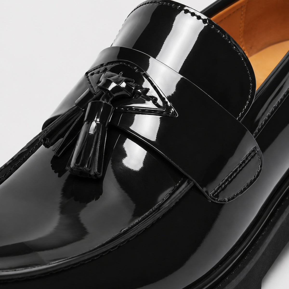 Noble Chaussure Mocassin Homme À Gland Mocassin Vernis Compensé