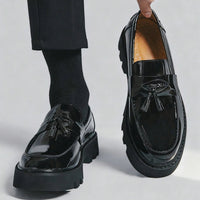Noble Chaussure Mocassin Homme À Gland Mocassin Vernis Compensé