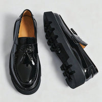 Noble Chaussure Mocassin Homme À Gland Mocassin Vernis Compensé