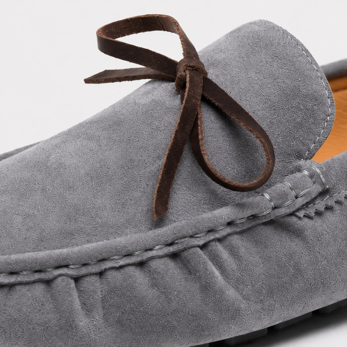 Noble Chaussure Mocassin Homme À Lacet Mocassin Homme Classique De Conduite À Nœud Gris