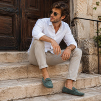 Noble Chaussure Mocassin Homme À Lacet Mocassin Vert Luxe