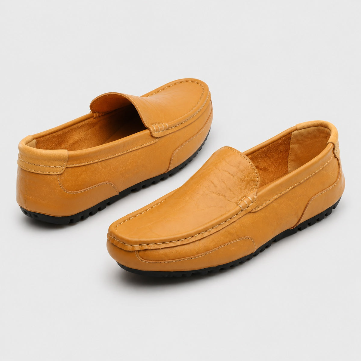 Noble Chaussure Mocassin Homme Bateau Mocassin En Cuir Véritable Jaune Pour Bateau Homme