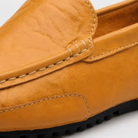 Noble Chaussure Mocassin Homme Bateau Mocassin En Cuir Véritable Jaune Pour Bateau Homme