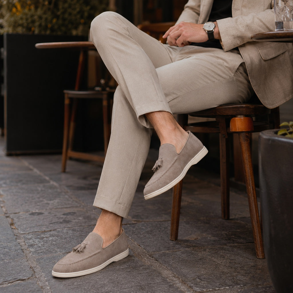 Noble Chaussure Mocassin Homme Beige Mocassin Homme Beige En Daim