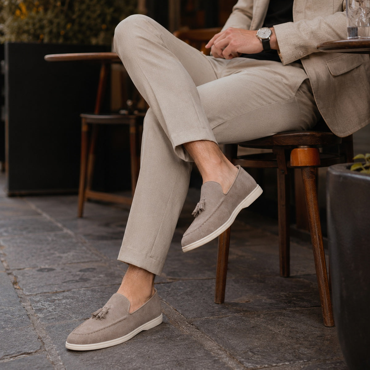 Noble Chaussure Mocassin Homme Beige Mocassin Homme Beige En Daim