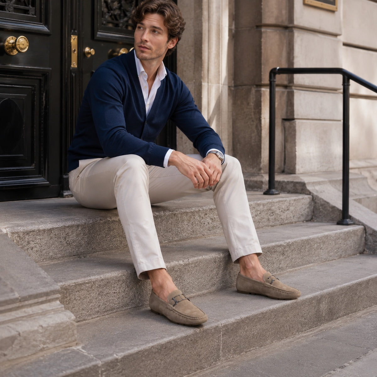 Noble Chaussure Mocassin Homme Beige Mocassins Beige Pour Homme